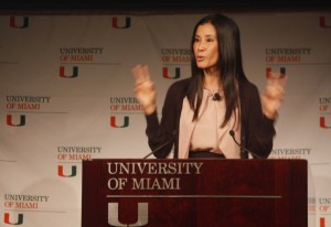 Journalist Lisa Ling talks to students at the BUC (Photo by Melissa Mallin).