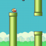 Screenshot of Flappy Bird gameplay.