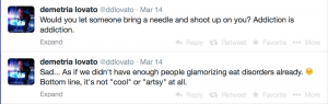 One of Demi Lovato's many tweets.