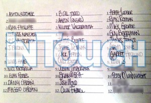 Lindsey's "Conquest List." Note the misspelled "Zack Effron." (Source- InTouch Weekly).