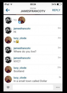 One of the leaked conversations via Instagram. (Photo courtesy of HollywoodLife)
