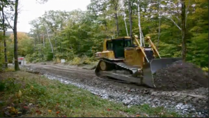 Road construction for the wind turbines. Photograph courtesy of Energize Vermont