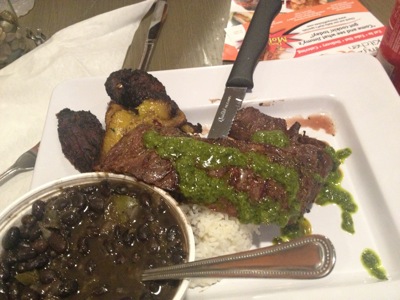 The Grilled Churasco and Chimichurri at Jimmy'z Kitchen.