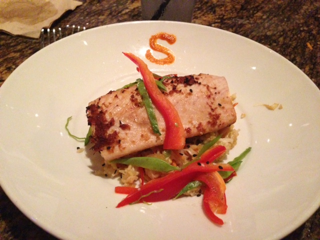 The Hawaiian Mahi-Mahi, a new item found in the Enlightened Menu section that is under 575 calories (Photo by Elizabeth de Armas).