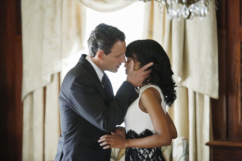 President Fitz and Olivia Pope embrace in the Oval Office. Photo credit: Kelsey McNeal/Abc