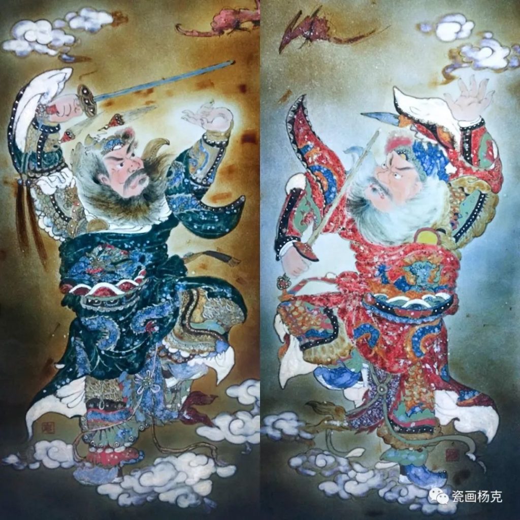 Porcelain paintings of MenShen by Ke Yang (Photo courtesy of Ke Yang).
