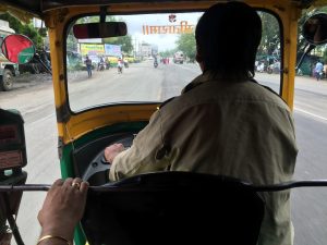 Inside a rickshaw (Photo by Brittany Chandani).