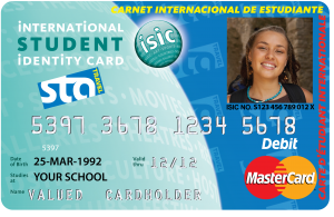 An example of the ISIC ID card (Image courtesy of STA Travel).