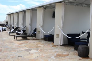 The private poolside cabanas are just some of the luxurious amenities offered at the Mayfair (Photo by Brittany Weiner).