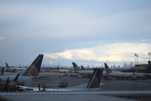 Overlooking the Continental Aircraft hub at Newark International Airport (Photo by Katherine Guest).