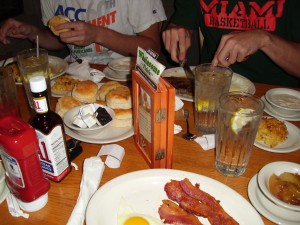 Ordering breakfast at Cracker Barrel is appropriate even 8:44 p.m. (Photo by Patrick Riley)