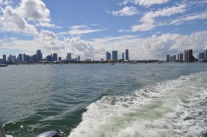 View of downtown Miami and Bayfront Park from Key Biscayne (Photo by Katherine Guest).