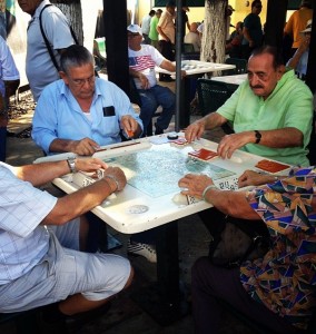 Cubans playing dominoes in Maximo Gomez Domino Park (Photo by Mikayla Vielot).