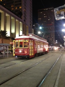Canal Street streetcar near the New Orleans Marriott (Photo by Stephanie Parra).