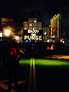 The Purge scare zone had more than 20 scarers running around with creepy masks and deadly weapons. Photo by: Donatella Vacca
