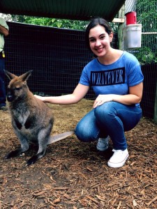Timmy, the wallaby, was soft and slightly timid, but was social enough to pose for a picture with the writer. (staff photo)
