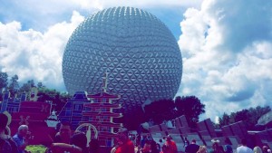 The iconic picture of Epcot, the Spaceship Epcot