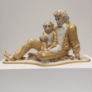Jeff Koons statue "Michael Jackson and Bubbles" was made in 1988 out of ceramic, glaze, and paint