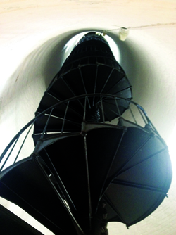 In order to reach the top, visitors must trek up the 109 stairs inside the lighthouse (Photo by Chelsea Pillsbury).