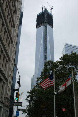 One World Trade Center is currently being constructed in Lower Manhattan. When construction is complete in 2013, it will be 103 stories tall and the tallest building in the Western Hemisphere (Photo by Bolton Lancaster).